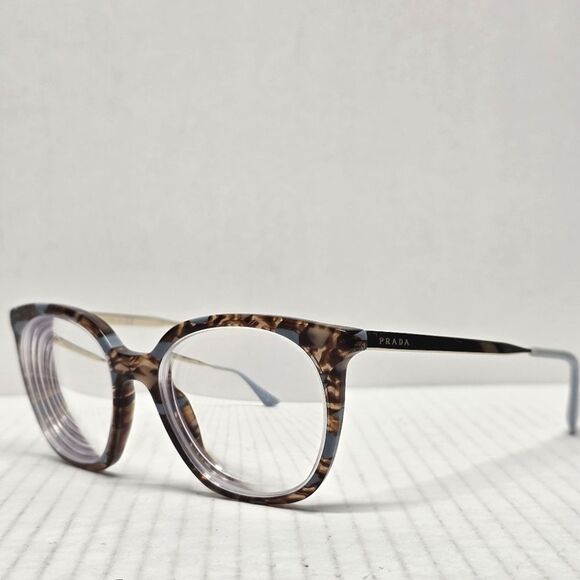 Prada Eyeglasses Frame VPR11T KJO-101 Women's Brown Blue Full Rim 51-17-140 - Picture 1 of 8